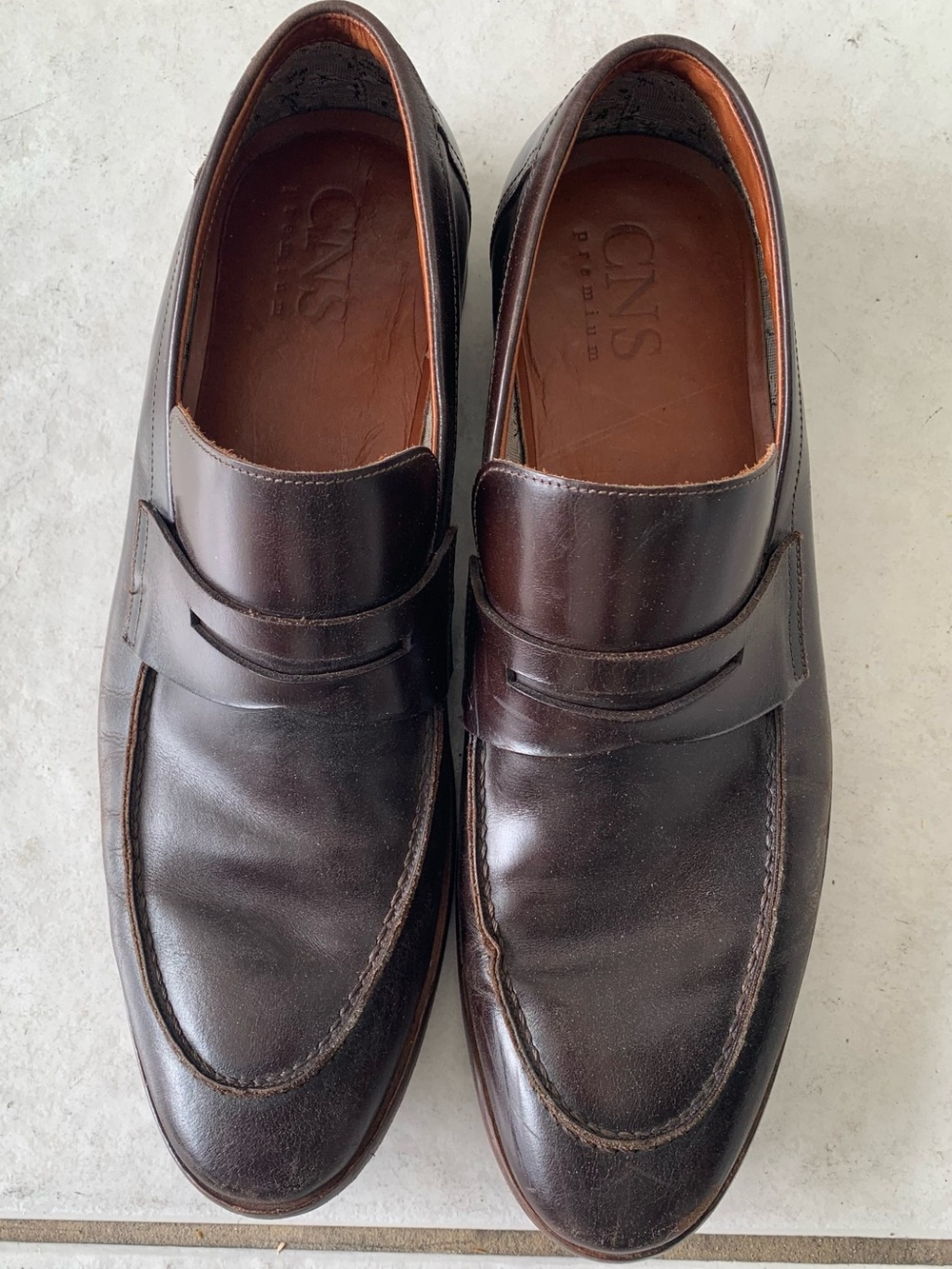 Men's Brown Leather Penny Loafers size 42